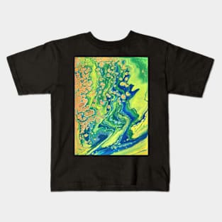 Thermal Field - Abstract Acrylic Pour Painting Kids T-Shirt
